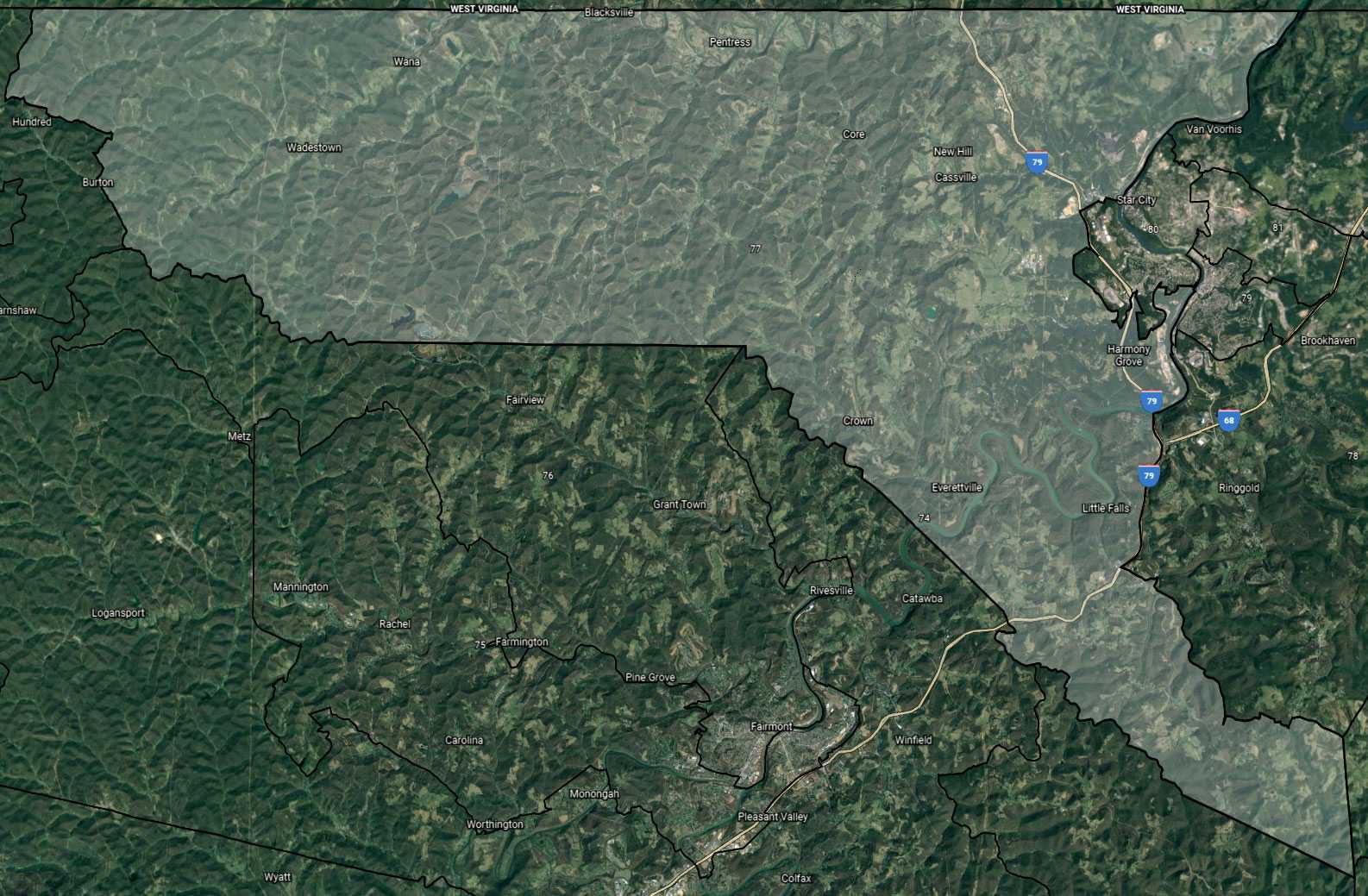 WV House of Delegates District 77 Map of Monongalia and Wetzel County precincts. WV House of Delegates District 77 Map.